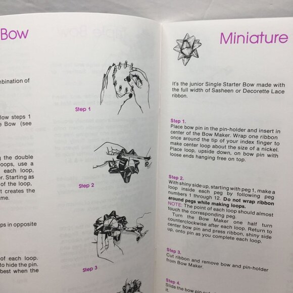 Vintage 2 Book Set Creative Gift Wrapping Fun Easy Finishing Touch 35 Ribbon Bow - Picture 7 of 16